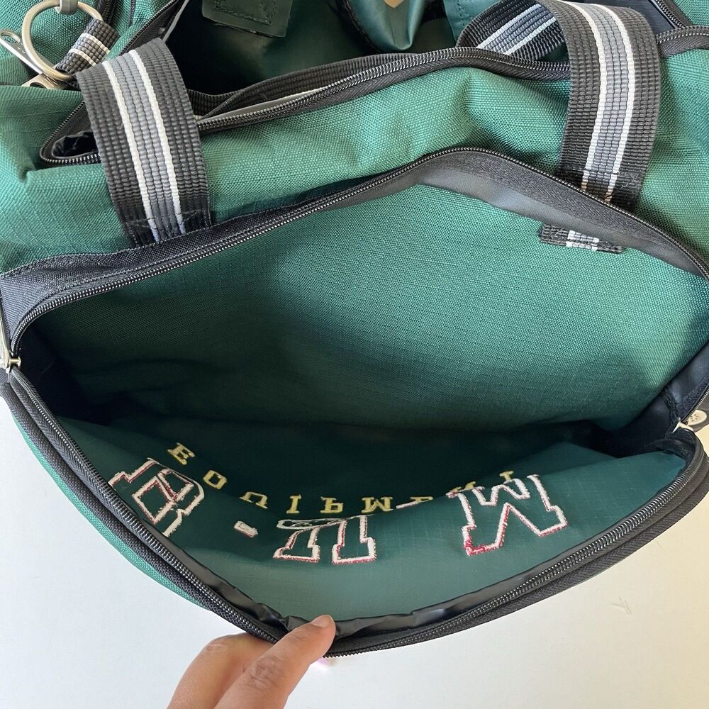 Vintage 90's Bum Equipment XXL Duffle Gym Travel Bag Embroidered B.U.M. Green - Picture 6 of 8
